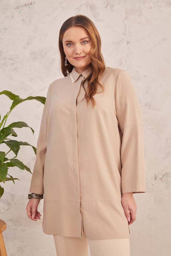 Camel Yakası Püskül Detaylı Tunik - 7