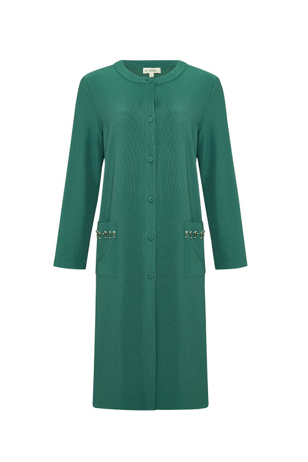 Nefti Cepleri İşlemeli Uzun Hırka - 1