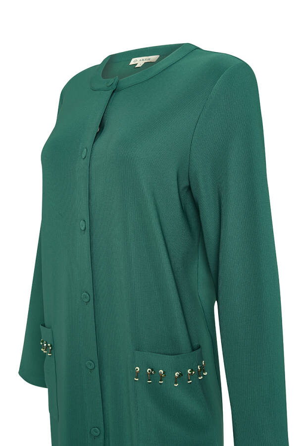 Nefti Cepleri İşlemeli Uzun Hırka - 2