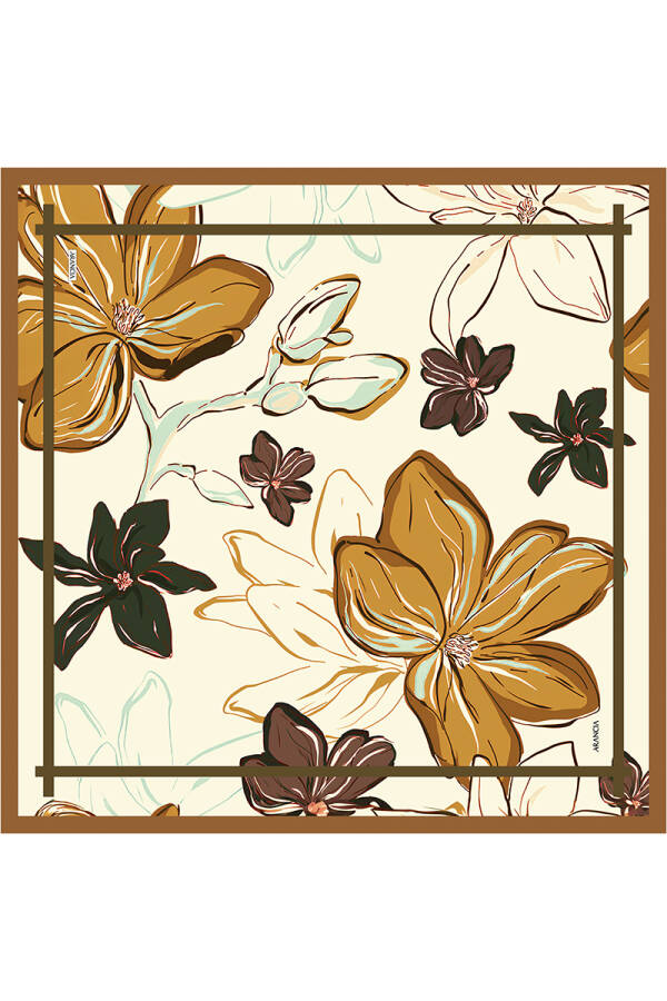 Somon Zebra Desenli 90X90 İpek Twill Eşarp - 1