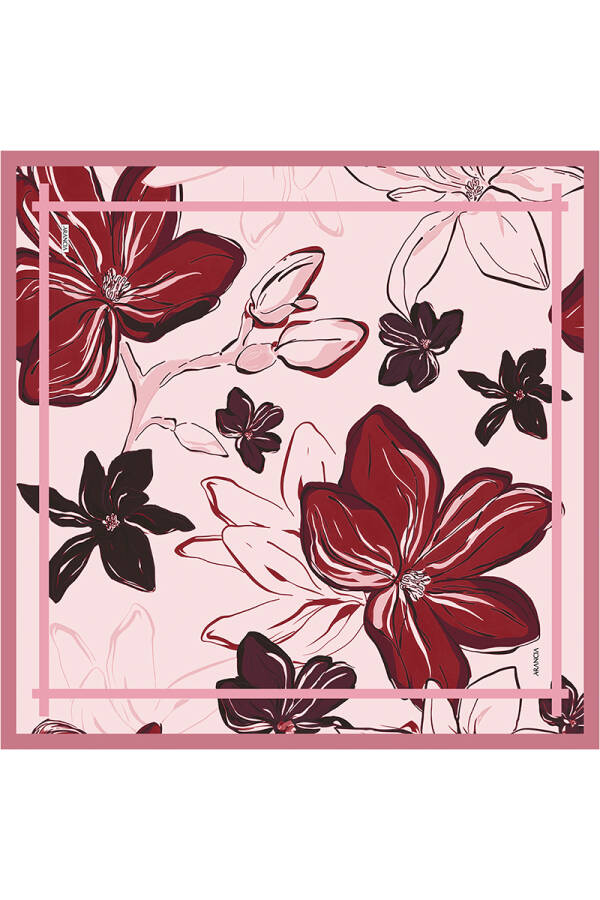 Kırmızı 90X90 İpek Twill Eşarp - Arancia