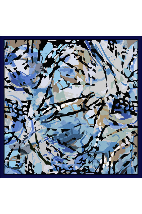 Mavi 90X90 Arancia İpek Tivil Eşarp - ARANCIA