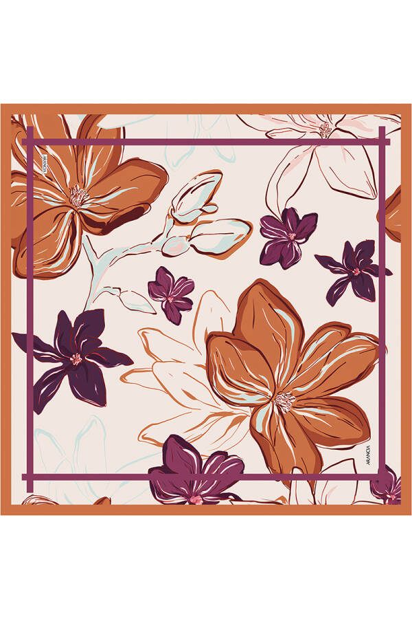Turuncu 90X90 İpek Twill Eşarp - Arancia