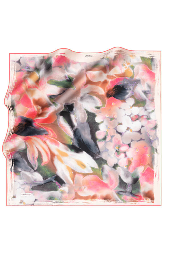 Çiçek Desenli Cacharel Tivil Eşarp - 1