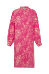 Pembe Çiçek Desenli Hakim Yaka Tunik - 1