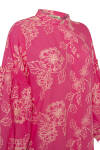 Pembe Çiçek Desenli Hakim Yaka Tunik - 2