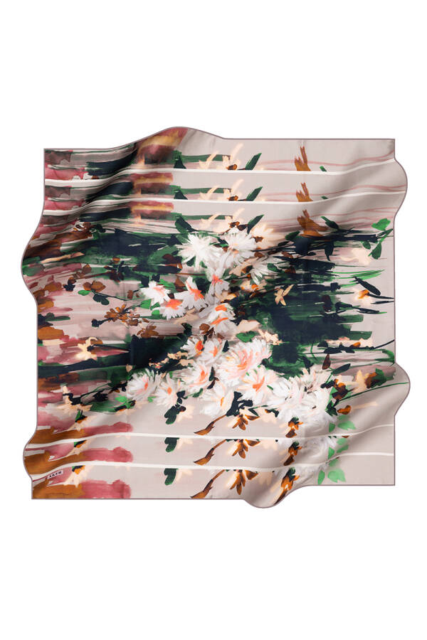 Çiçek Desenli İpek Tivil - 1