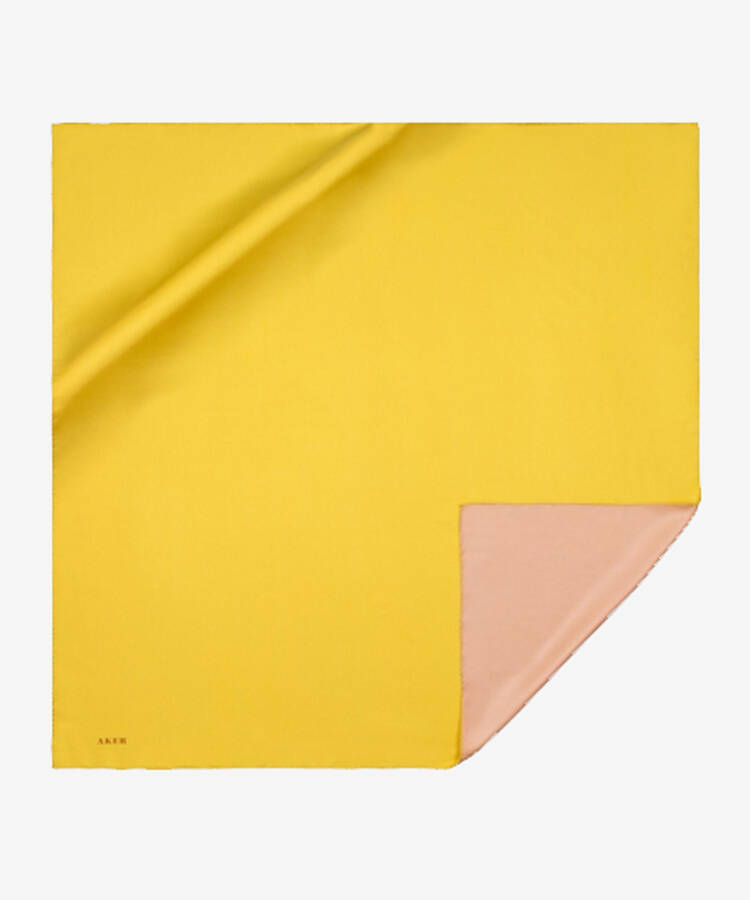 Düz Renk Aker Çift Taraflı İpek Eşarp - 1