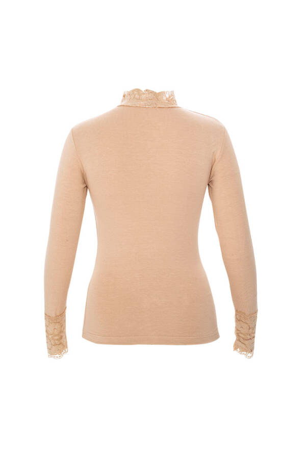 Camel Dantelli Balıkçı Yaka Uzun Kol - 1