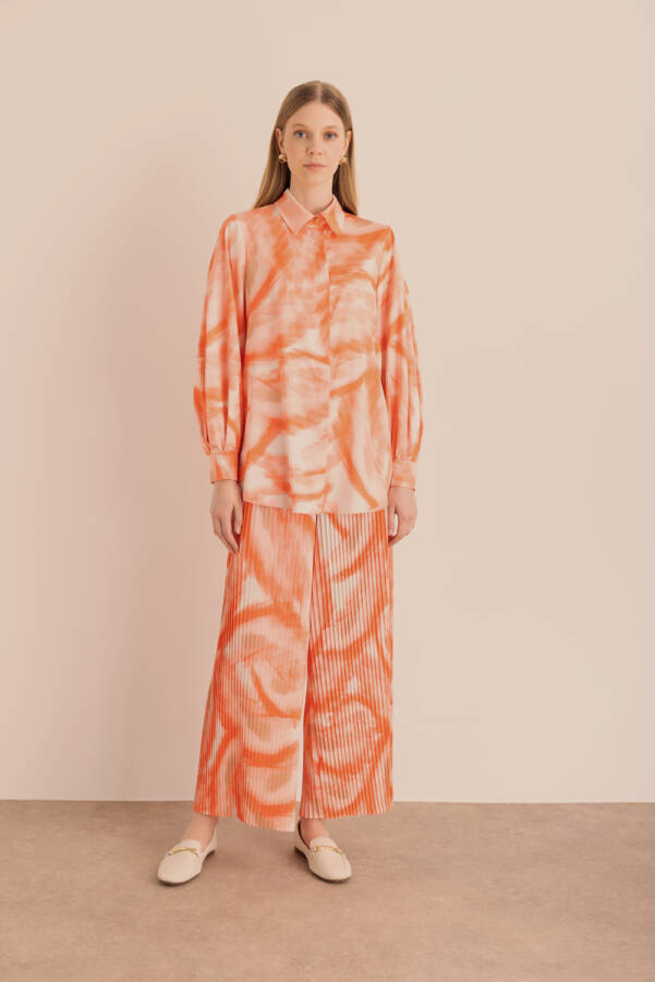 Desenli Pilise Pantolon - Aker