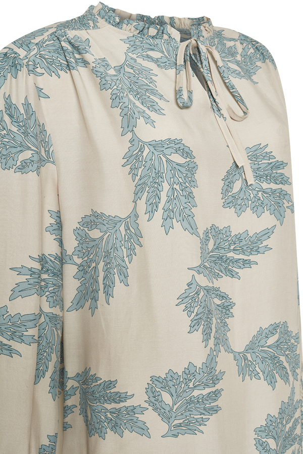 Turkuaz Desenli Rahat Kesim Bluz - 2