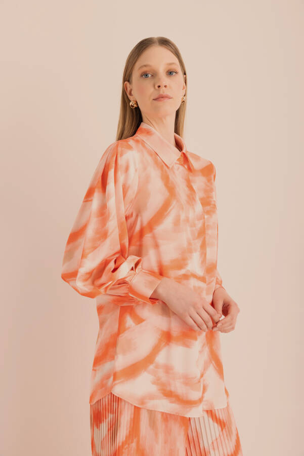 Desenli Saten Tunik - 4