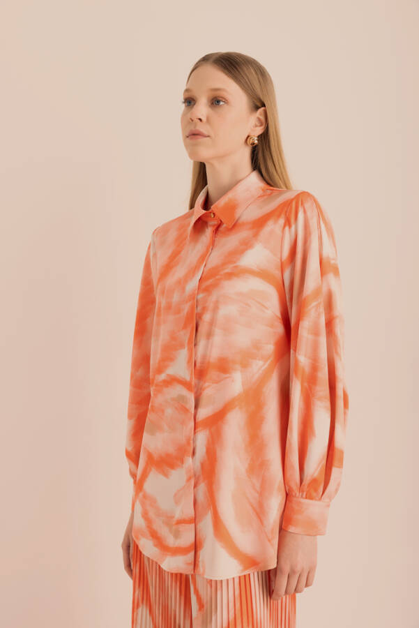 2322111 Desenli Saten Tunik - 5