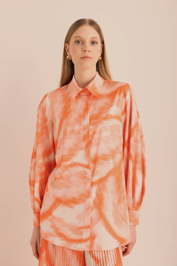 2322111 Desenli Saten Tunik - 6
