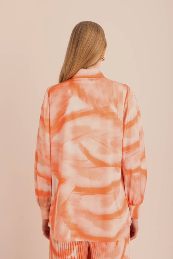 2322111 Desenli Saten Tunik - 7