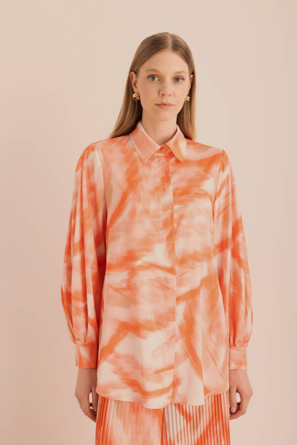 Desenli Saten Tunik - Aker (1)