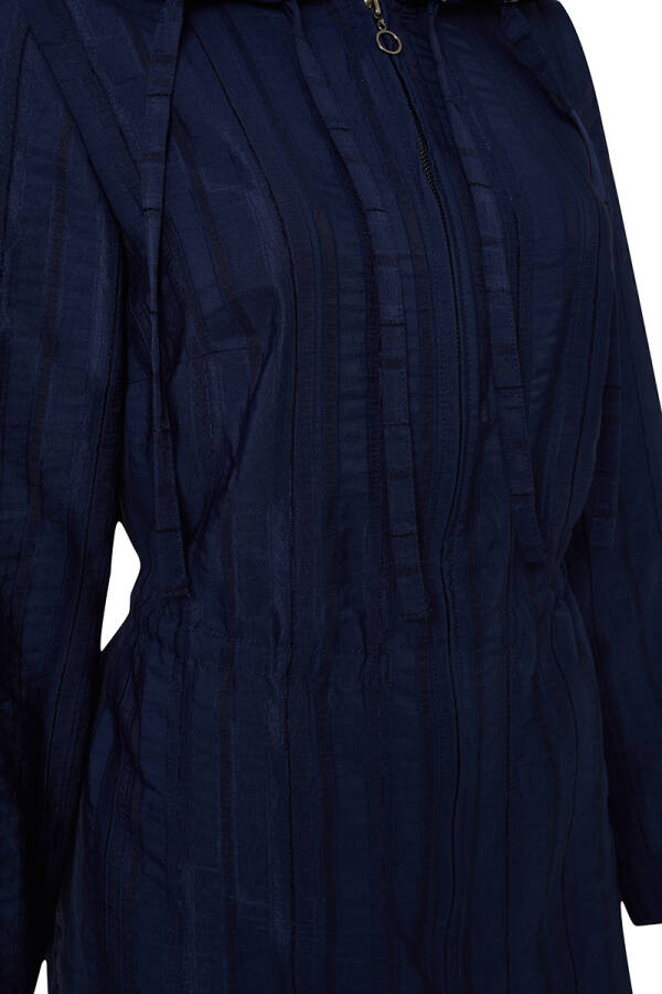 Lacivert Dokulu Kumaş Spor Tunik - 2