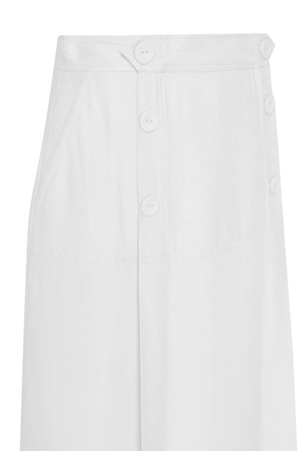 Ekru Düğmeli Spor Etek - 2