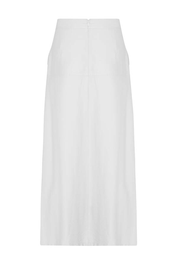 Ekru Düğmeli Spor Etek - 3