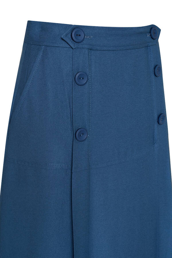 İndigo Düğmeli Spor Etek - 2