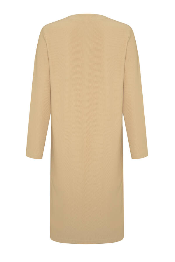 Camel Düğmeli Uzun Hırka - 3