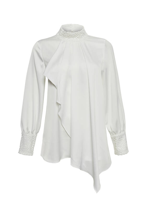 Ekru 2252111 Desenli Bluz - Aker