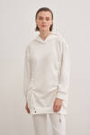 Ekru Kapşonlu Sweatshirt 