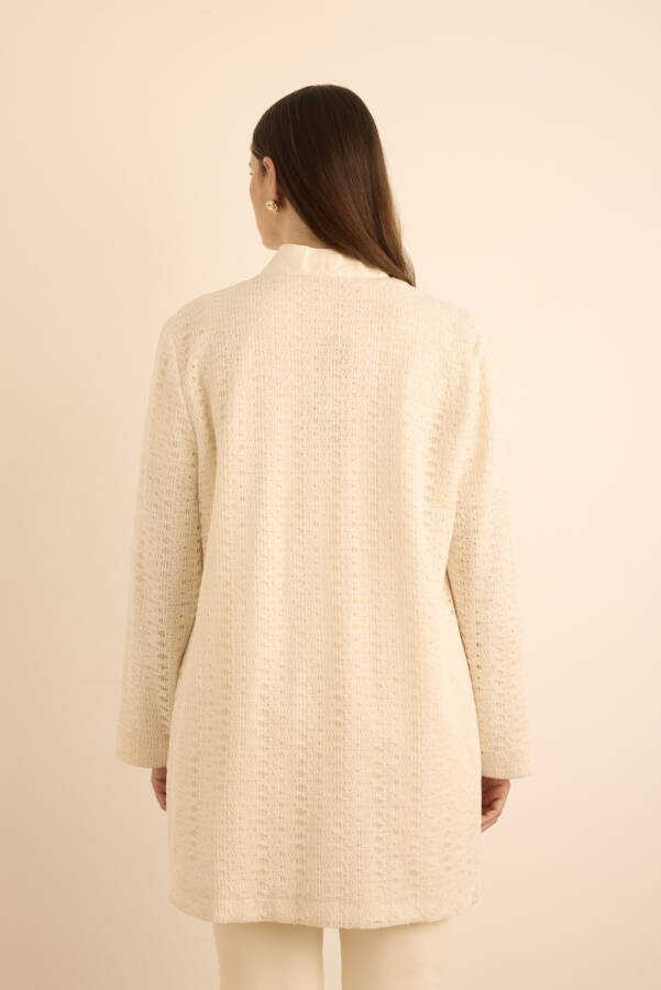 Ekru Cotton Dantel Hırka - 6