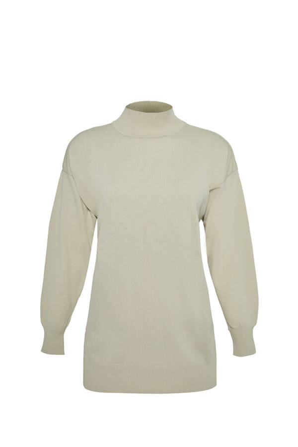 Ekru 3656111 İnce İpli Düz Triko Tunik - Aker