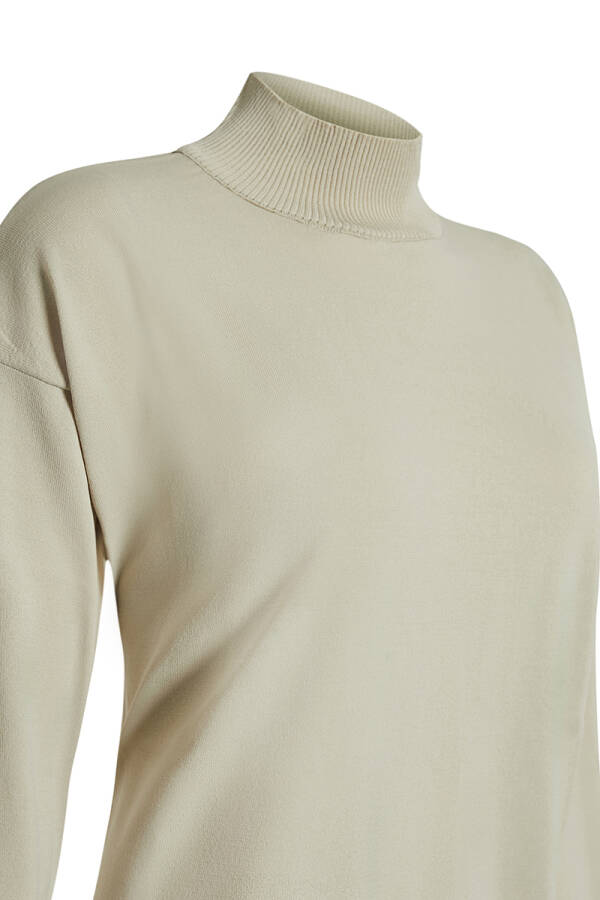 Ekru 3656111 İnce İpli Düz Triko Tunik - Aker (1)