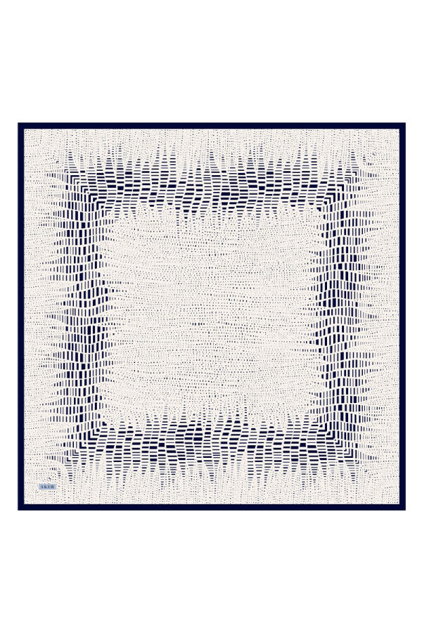 Ekru 90X90 İpek Krep Saten Eşarp - Aker