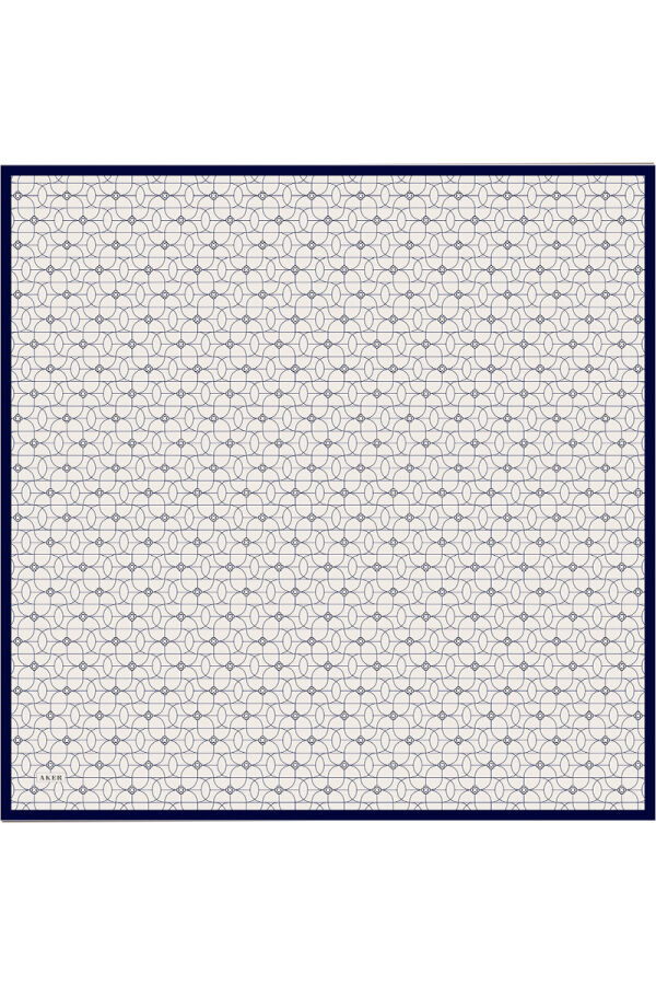 Ekru 90X90 İpek Twill Eşarp - 1