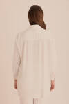 Ekru Arkası Pilise Detaylı Dokuma Tunik - 6