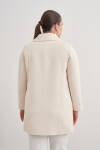 Ekru Asimetrik Yaka Kapamalı Kap - 5
