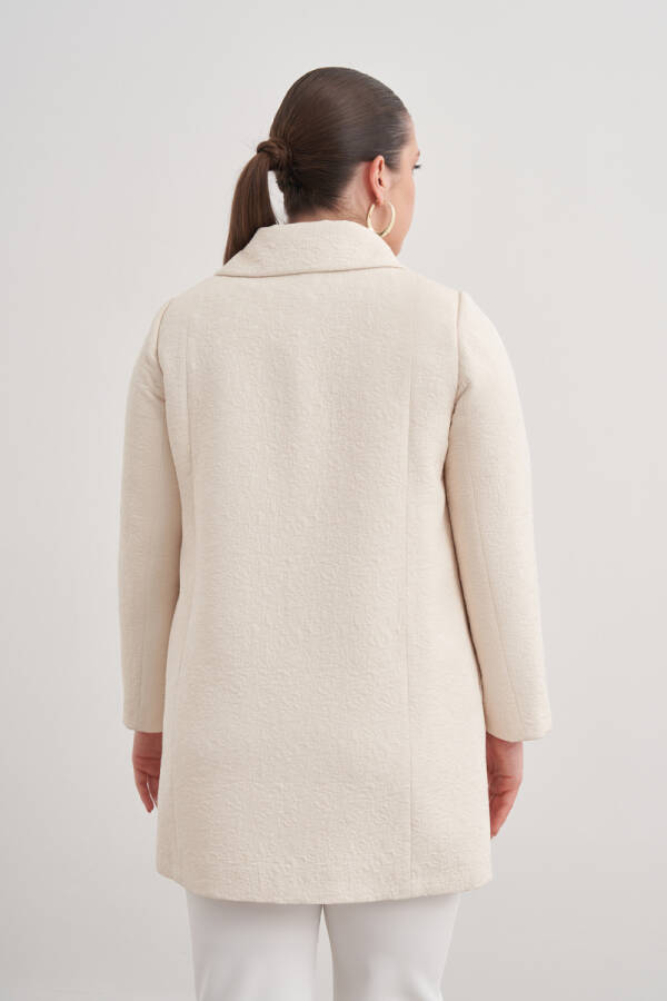 Ekru Asimetrik Yaka Kapamalı Kap - 5