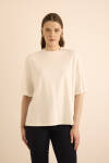 Ekru Basic Rayon T-Shırt - 5