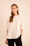 Ekru Basic T-Shırt - 4