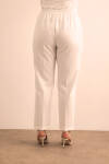 Ekru Beli Lastikli Dokuma Pantolon - 6