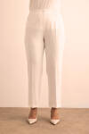 Ekru Beli Lastikli Dokuma Pantolon - 2