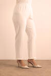 Ekru Beli Lastikli Dokuma Pantolon - 4