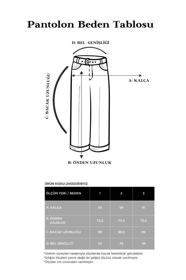 Ekru Beli Lastikli Pantolon - 4