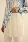 Ekru Beli Lastikli Pilise Etek Aksesuar 