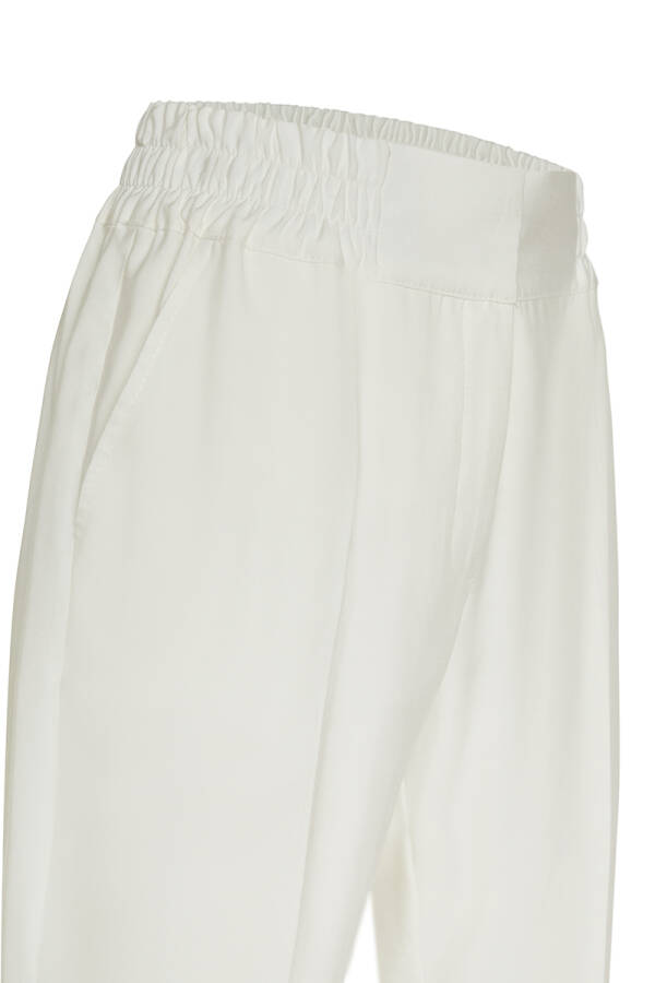 Ekru Beli Lastikli Rahat Kesim Pantolon - Aker (1)