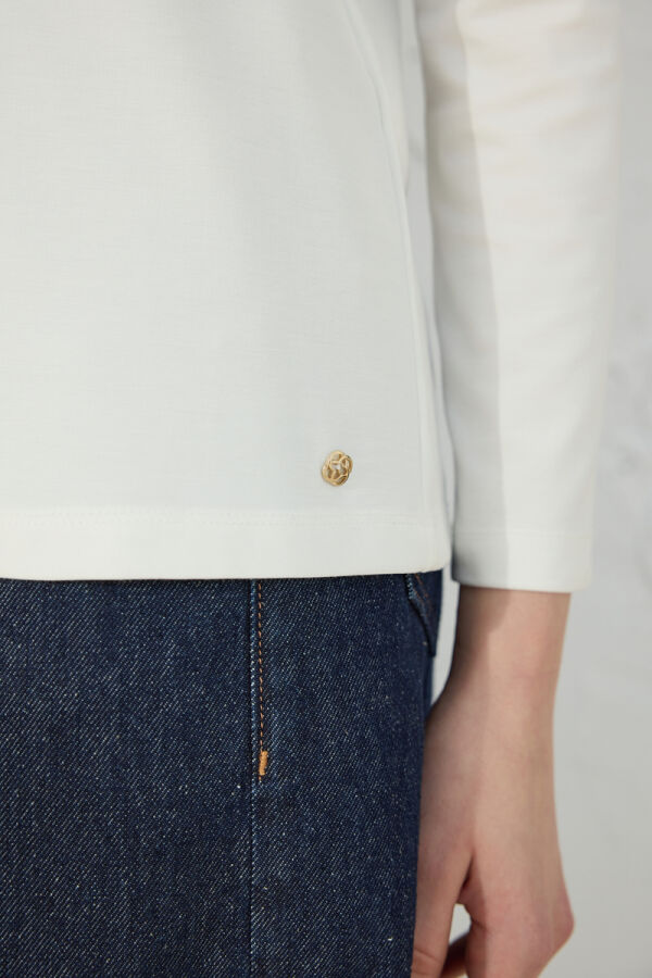 Ekru Bisiklet Yaka Body - 6