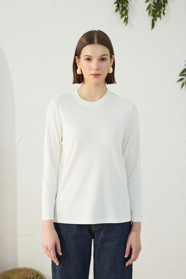 Ekru Bisiklet Yaka Body - 2