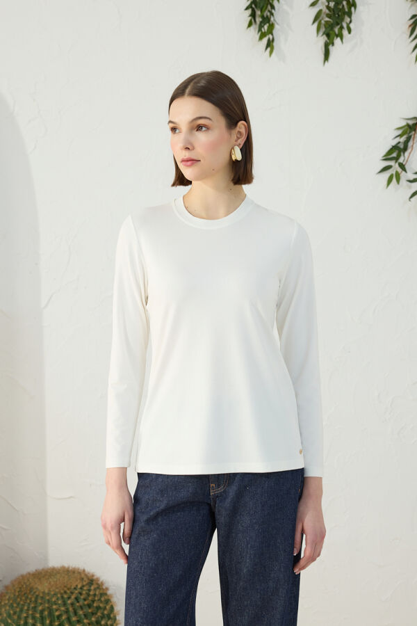 Ekru Bisiklet Yaka Body - 3