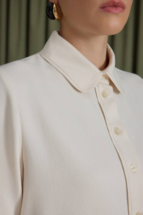 Ekru Biye Detaylı Tunik - 4