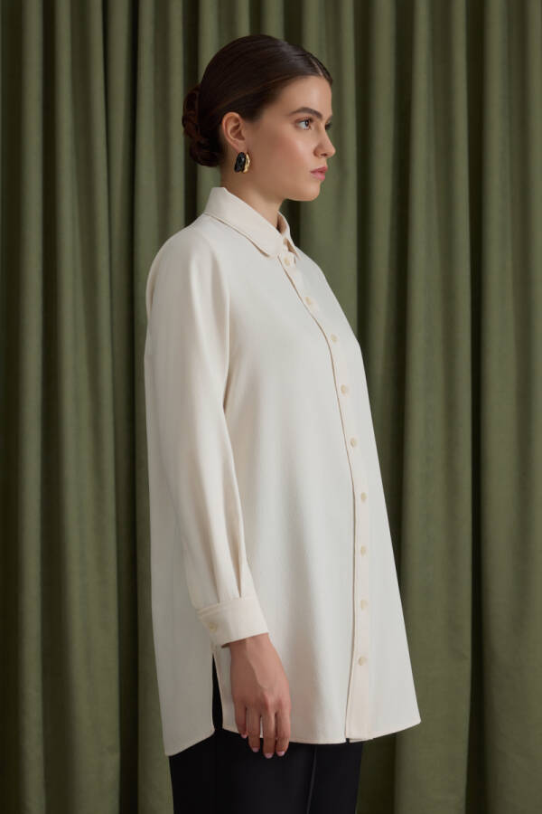 Ekru Biye Detaylı Tunik - Aker (1)
