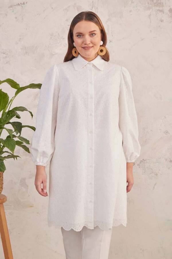 Ekru Brode Tunik - 1
