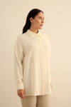 Ekru Bürümcük İp Dokulu , Viscon Keten Tunik - 4